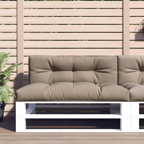 Palletkussens Taupe - 2 st. | Retourdeal | 35% Korting!, Huis en Inrichting, Woonaccessoires | Kussens, Rechthoekig, Grijs, Nieuw