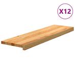 vidaXL Traptreden 12 st 90x30x2 cm massief eikenhout, Doe-het-zelf en Verbouw, Ladders en Trappen, Verzenden, Nieuw