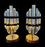 Tafellamp (2) - Gouden metaal, kristal, Huis en Inrichting, Nieuw