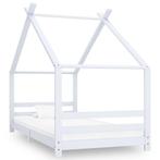 vidaXL Kinderbedframe massief grenenhout wit 90x200 cm, Verzenden, Nieuw