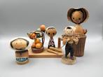 4 mini creatieve Kokeshi-poppen - Hout - Japan - Shwa, Antiek en Kunst
