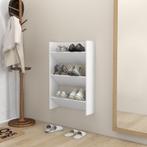 vidaXL Wandschoenenkast 60x18x90 cm spaanplaat wit, Verzenden, Nieuw