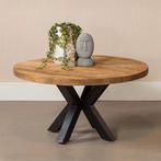 Salontafel Mangohout Tara Rond 90 cm, Huis en Inrichting, Tafels | Salontafels, Verzenden, Rond, Nieuw, Industriële meubels