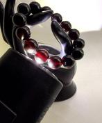 Baltische barnsteen kralen armband 14 mm in zwart kers -, Nieuw