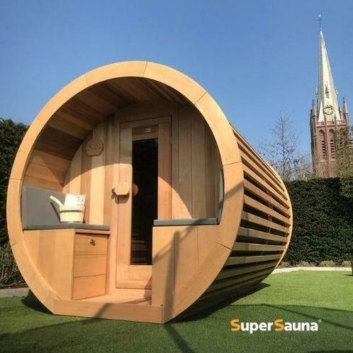 Barrelsauna / Buiten Sauna MEGA aanbieding + GRATIS LEVERING, Sport en Fitness, Sauna, Fins of Traditioneel, Complete sauna, Nieuw