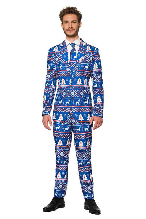 Blauw Pak Kerstmis, Kleding | Heren, Carnavalskleding en Feestkleding, Nieuw, Verzenden