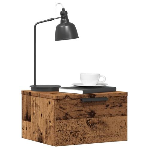 vidaXL Nachtkastje wandgemonteerd 34x30x20 cm oud, Huis en Inrichting, Slaapkamer | Nachtkastjes, Nieuw, Hout, Verzenden