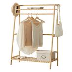 [en.casa] Bamboe kledingrek Föglö met kapstok 100x40x139 cm, Huis en Inrichting, Verzenden, Nieuw