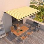 vidaXL Luifel handmatig uittrekbaar 500x300 cm geel en wit, Verzenden, Nieuw