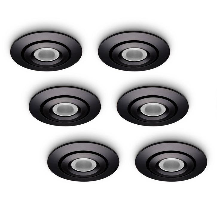 Ledisons LED-inbouwspot Piccolo 1W set 6 stuks zwart, Huis en Inrichting, Lampen | Spots