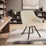 Draaibare fluwelen stoel Snug, gestoffeerd - crème, Set van, Huis en Inrichting, Stoelen, Verzenden, Nieuw