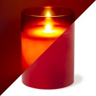 Led kaars | 10 cm | Peha (In glas, Timer, Rood), Huis en Inrichting, Woonaccessoires | Kandelaars en Kaarsen, Nieuw, Verzenden