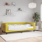 vidaXL Slaapbank met matras 100x200 cm fluweel geel, 100 cm, Eenpersoons, Verzenden, Nieuw
