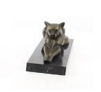 MODERNISTISCH BRONZEN BEELD VAN EEN LIGGENDE KAT (Interieur), Verzenden