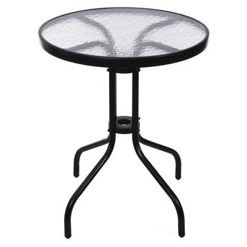 Bistrotafel - rond 60 cm – zwart - tuintafeltje met gehar. beschikbaar voor biedingen