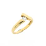 Gouden fantasie ring met zirconia, Sieraden, Tassen en Uiterlijk, Ringen, Goud, Goud, Gebruikt, Verzenden