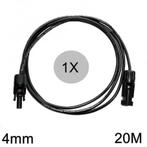 4mm MC4 verlengkabel zwart 1-20 Meter (Solar Kabels), Doe-het-zelf en Verbouw, Zonnepanelen en Toebehoren, Verzenden, Nieuw
