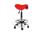 Zadelkruk Rood - Hoge uitvoering met Voetsteun, In hoogte verstelbaar, Nieuw, Kunststof