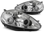 Koplampen Fiat Grande Punto 05-08 Chroom Angel eyes, Ophalen of Verzenden, Nieuw
