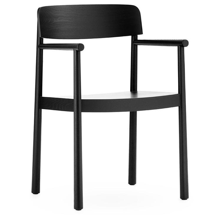 60% Korting |  Normann Copenhagen Eetkamerstoel, Huis en Inrichting, Stoelen, Zwart, Zo goed als nieuw, Hout, Verzenden