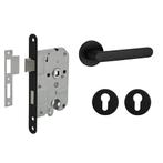 Deurbeslag set met cilinderrozet en deurklink Tondo zwart, Doe-het-zelf en Verbouw, Hang- en Sluitwerk, Ophalen of Verzenden, Nieuw