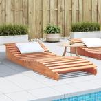 vidaXL Ligbed 205x80x31,5 cm massief grenenhout wasbruin, Tuin en Terras, Verzenden, Nieuw