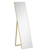 Staande Houtnerf Lichaamsspiegel 147 cm – Vrijstaand HD-Glas, Huis en Inrichting, Verzenden, Nieuw