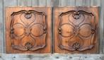 Figuur - Paar gegraveerde barokke notenhouten panelen - 37