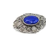 Zilver, 925 Sterling Zilver Lapis Lazuli & Marcasite -, Antiek en Kunst