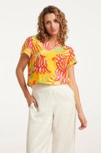 -50% Smashed Lemon  Smashed Lemon 25030 v-hals top met fel r, Kleding | Dames, Blouses en Tunieken, Verzenden, Nieuw