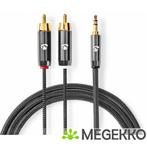 Stereo-Audiokabel | 3,5 mm Male - 2x RCA Male | Gun Metal, Nieuw, Verzenden