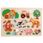 Nieuw Goki Houten Noppenpuzzel Boerderij Retro, 5st., Kinderen en Baby's, Speelgoed | Houten speelgoed, Ophalen of Verzenden, Nieuw