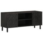 vidaXL Tv-meubel 105x33x46 cm massief mangohout zwart, Verzenden, Nieuw, Overige houtsoorten