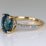 Ring - 14 karaat Witgoud Topaas - Diamant, Nieuw