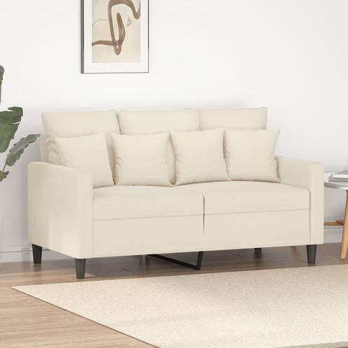 Fluweel Creme Bank: Tweedekansje! Comfortabel & Nieuwstaat, Huis en Inrichting, Banken | Bankstellen, Minder dan 150 cm, 75 tot 100 cm