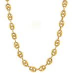 Gouden collier koffiebonen 60 cm 14 krt, Sieraden, Tassen en Uiterlijk, Kettingen, Verzenden, Zo goed als nieuw, Goud, Goud