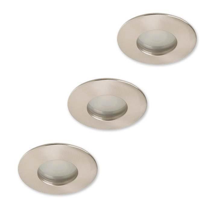 3 spotjes nikkel | IP65 inbouwspot LED badkamer | 3.5W 2700K, Huis en Inrichting, Lampen | Spots, Plafondspot of Wandspot, Nieuw