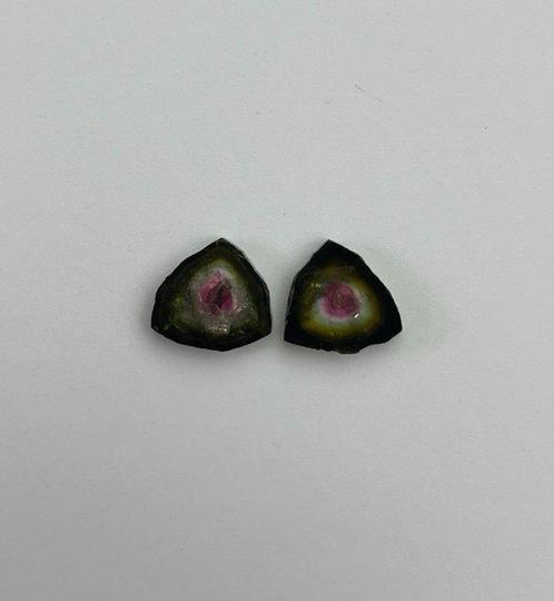 2 pcs Groen, Rood, Tweekleurig, Wit Toermalijn - 7.87 ct -, Sieraden, Tassen en Uiterlijk, Edelstenen