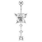 Fako Bijoux® - Navelpiercing - Vlinder Met Hanger Strass -, Verzenden, Nieuw