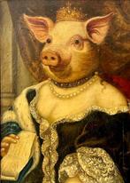 Spaanse school (XIX) - Ritratto antropomorfo, Antiek en Kunst, Kunst | Schilderijen | Klassiek