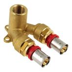 BONFIX Alu-pers muurplaat dubbel 16 x 1/2 bi.dr. x 16 mm, Doe-het-zelf en Verbouw, Buizen en Afvoer, Ophalen of Verzenden, Nieuw