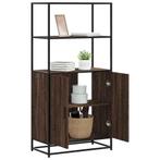vidaXL buffetkast 68x35x139 cm bewerkt hout en metaal bruin, Verzenden, Nieuw, Overige houtsoorten