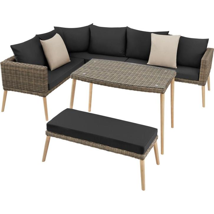 Wicker lounge Pula met aluminium frame - natuur, Tuin en Terras, Tuinsets en Loungesets, Verzenden