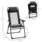 TRUUSK Set Van 2 Opklapbare Tuinstoelen Met Verstelbare Rugl, Verzenden, Nieuw