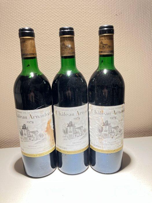 1978 Château Arnauton - Fronsac - 3 Flessen (0.75 liter), Verzamelen, Wijnen