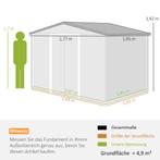 TRUUSK Verzinkt Stalen Tuinhuis 4,9m² 277x195x192cm Tuinschu, Verzenden, Nieuw