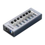 Orico USB hub met 7 poorten en aan/uit schakelaars, Nieuw, Ophalen of Verzenden