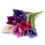 Bloemen Wolvilt - Krokus Set 6 Stuks - Wit&Roze&Lila&Fuchsia, Ophalen of Verzenden, Nieuw