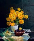 Turan Duyar - Vase and Basket of Grapes