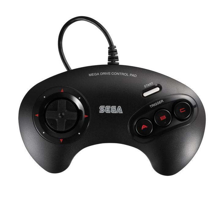 SEGA Mega Drive Mini Classic USB Controller - Zwart, Spelcomputers en Games, Spelcomputers | Overige Accessoires, Zo goed als nieuw